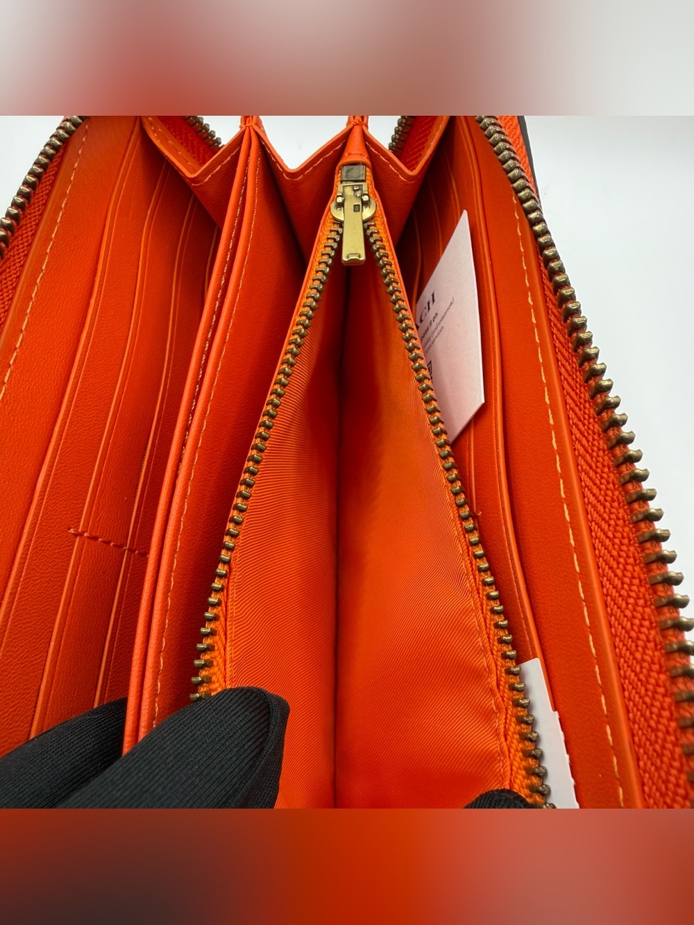 Coach Orange Continental Zip Wallet - Picture 9 of 9